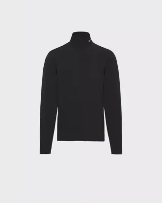 Technical Jersey Mock Turtleneck