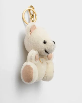 Teddy Bear Key Ring Charm with Metal Ring