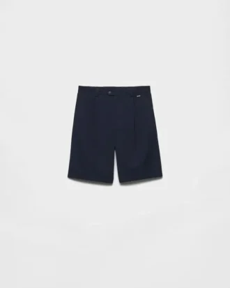 Vintage-Effect Cotton Bermudas