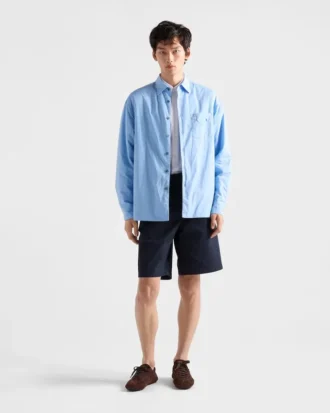 Vintage-Effect Cotton Bermudas