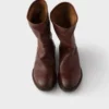 Vintage-Effect Leather Boots