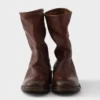 Vintage-Effect Leather Boots
