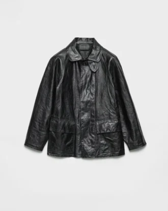 Vintage-Look Leather Blouson Jacket