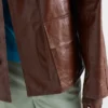 Vintage-Look Leather Blouson Jacket