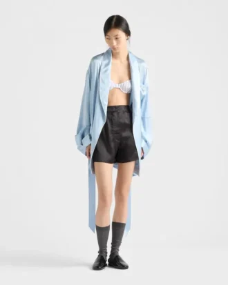 Vintage-Look Satin Shorts