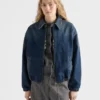 Washed Denim Blouson Jacket