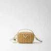 Wicker and Leather Mini-Pouch