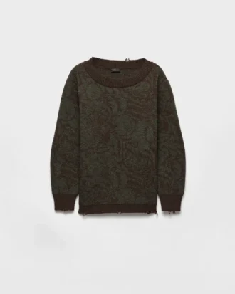 Wide-Neck Shetland Wool Sweater