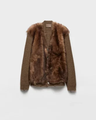 Wool and Shearling Cardigan