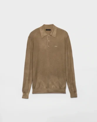 Wool and Silk Polo Sweater